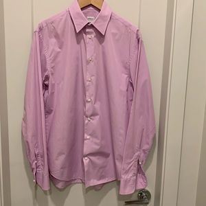 Armani Collezioni Pink fine checked cotton dress shirt size 41/16/L